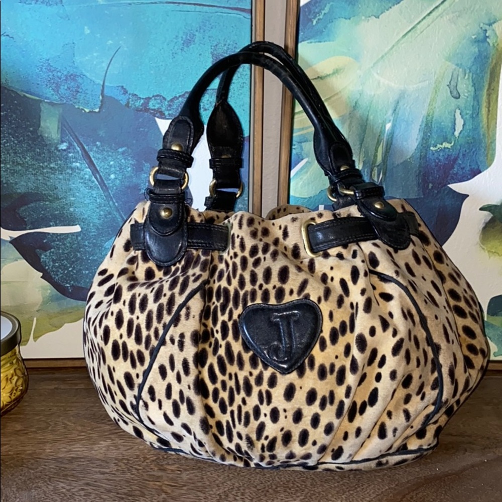 Original juicy couture leopard print velvet purse